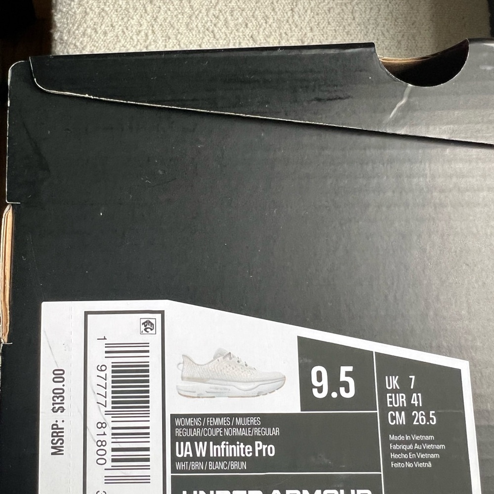 Under Armour Women's Infinite Pro Running Shoes Summit White/Khaki Base - Picture 6 of 6